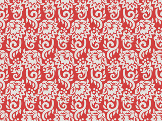 MONOCHROME STENCIL FLORAL ALL OVER PRINT SEAMLESS PATTERN VECTOR ILLUSTRATION