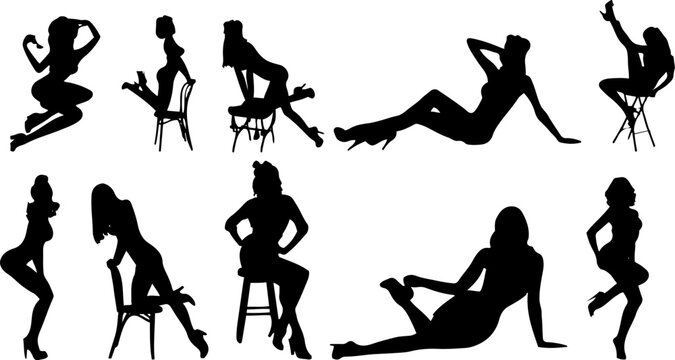"Stunning Vector Silhouettes of Sexy Pinup Girls for Your Next Project"
"Dancing in Style: A Collection of Beautiful Women Silhouettes"