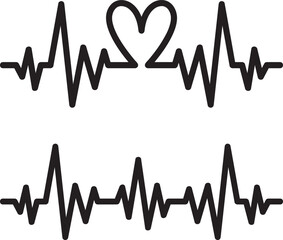 Heartbeat isolated on white background