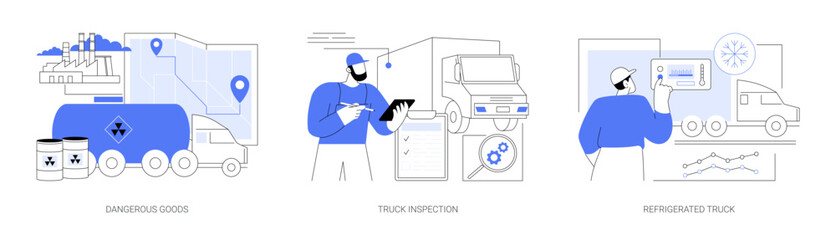 Transportation by road abstract concept vector illustrations.