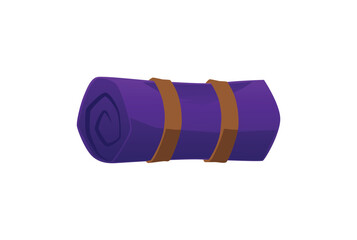 Travel sleeping bag for tourism and hiking, flat vector illustration isolated.