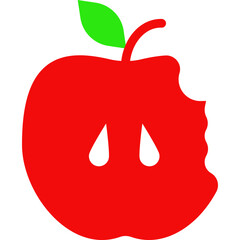 red apple with leaf SVG vector cut file for cricut and silhouette