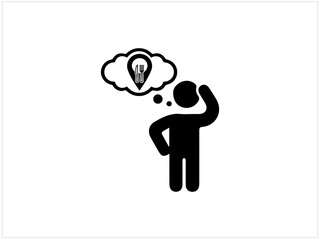 Computer Icons Thought Intertwingled: Information Changes Everything Icon design, Man thinking icon speech bubble icon isolated Vector Image, Premium Vector | Man person thinking icon.
