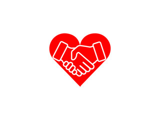 Heart handshake as friendship and love icon Vector Image, Hold heart icon friends love sign friendship Vector Image, Hold heart icon friends love sign friendship Vector Image.