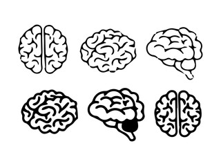 Brain icon isolated on white background. Brain icon vector similar design illustration. Brain icon symbol for logo, web, app, and template, Human Brain Outline Icon Editable Stroke Stock Illustration.