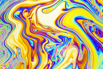 Psychedelic multicolored background abstract. Rainbow colors. patterns background. Photo macro shot of soap bubbles