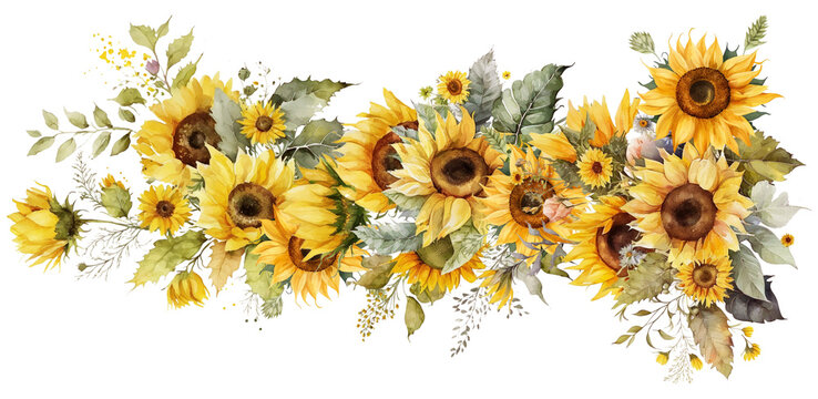 Decorative sunflowers composition