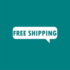 Button free shipping isolated on black background 