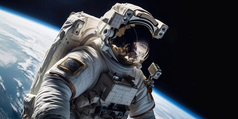 An astronaut flying in outer space. Generative AI