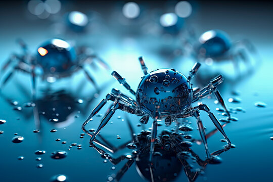 virus nanobots, nanovirus of the future, microscopy view