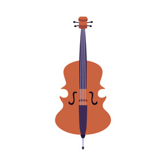 Cello or violoncello musical instrument icon flat vector illustration isolated.