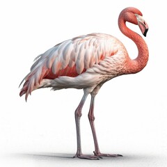 Flamingo isolated on white background (Generative AI)