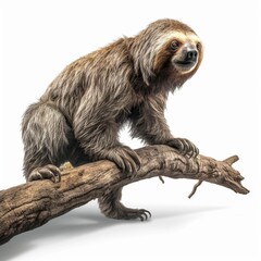 Sloth isolated on white background (Generative AI)