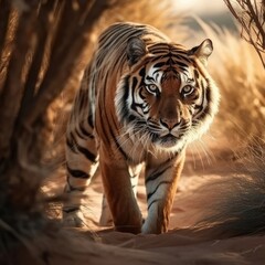 Obraz premium Tiger in natural habitat (generative AI)
