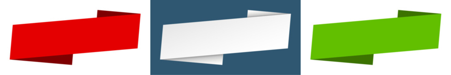 blank banner. blank ribbon label sign set