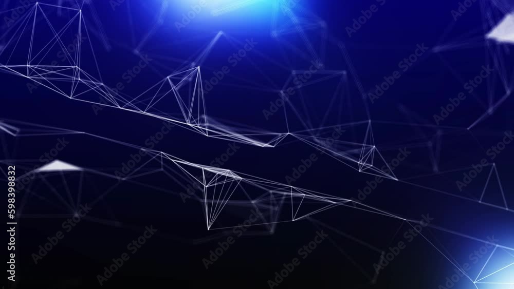 Wall mural digital blue background with dots and lines. big data visualization. network connection structure. 3