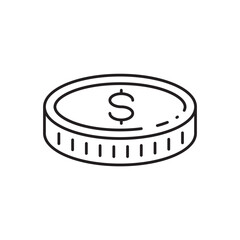 Coin vector icon. Casino coins sign. Casino chips icon. Money flat sign design. Illustration of coin line icon. Linear flat cent coin symbol pictogram. UX UI icon