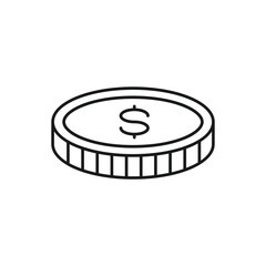 Coin vector icon. Casino coins sign. Casino chips icon. Money flat sign design. Illustration of coin line icon. Linear flat cent coin symbol pictogram. UX UI icon