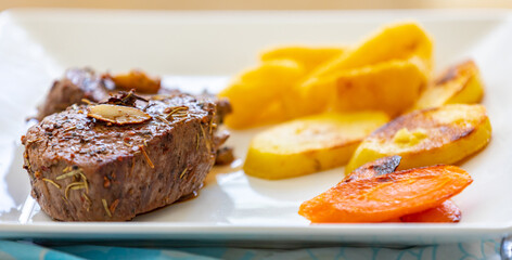 Filet mignon grilled with fine herbs and butter