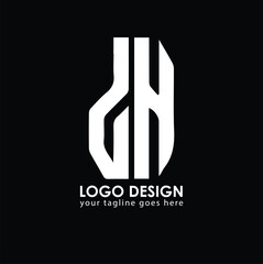 Obraz na płótnie Canvas DH DH Logo Design, Creative Minimal Letter DH DH Monogram