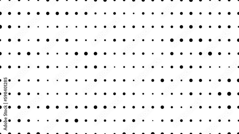 Poster abstract dynamic background. black dots on white screen.
