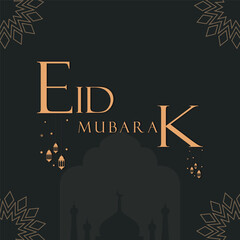 Fototapeta premium Eid mubarak arabic background Islamic card Vector illustration fully editable