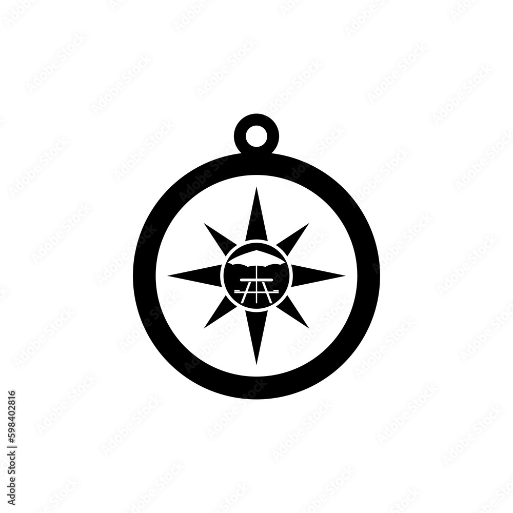 Poster compass camping logo. navigation symbol isolated on transparent background