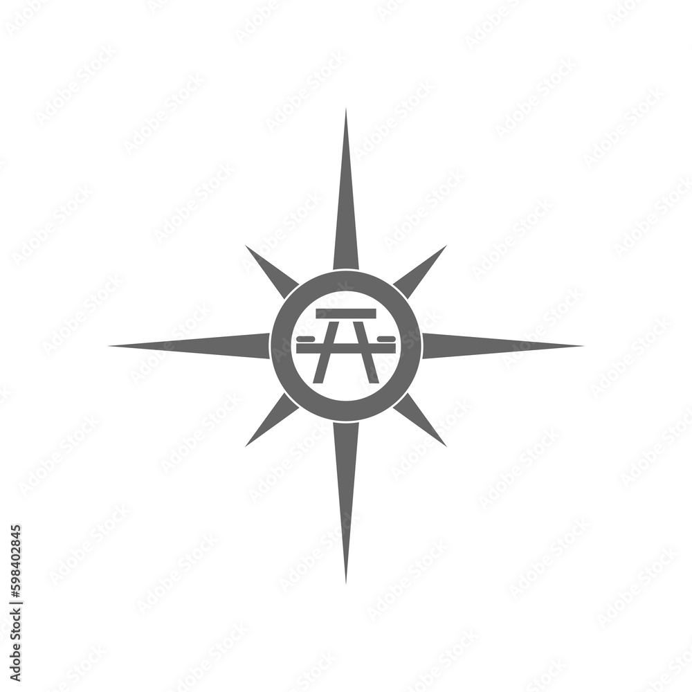 Canvas Prints Compass camping logo. Navigation symbol isolated on transparent background