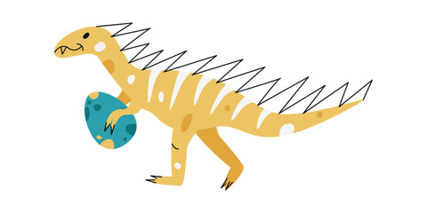 Flat hand drawn vector illustration of hypsilophodon dinosaur