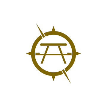 Compass camping logo. Navigation symbol isolated on transparent background