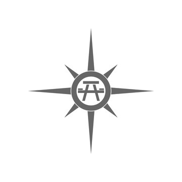 Compass camping logo. Navigation symbol isolated on transparent background