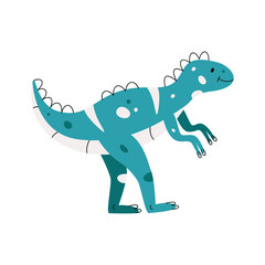 Flat hand drawn vector illustration of megalosaurus