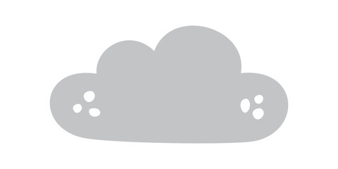 Fototapeta premium Flat vector silhouette illustration of cloud