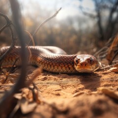 Fototapeta premium Cobra in natural habitat (generative AI)