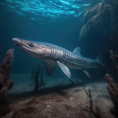 Fototapeta premium Barracuda in natural habitat (generative AI)