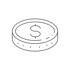 Coin vector icon. Casino coins sign. Casino chips icon. Money flat sign design. Illustration of coin line icon. Linear flat cent coin symbol pictogram. UX UI icon