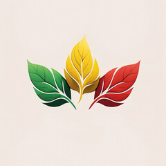 Green Yellow and Red Leaf Logo Generative AI