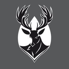 deer black and white logo