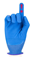 Hand pointing finger up, gesturing attention, announcement of ideas