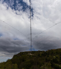 Longest Tibetan bridge in the world located in Castelsaraceno in Italy. The steel bridge spans 580m on a walkway with separate platforms overlooking a breathtaking panorama.