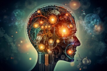 Obraz na płótnie Canvas Mind of Technology - Artificial Intelligence Brain