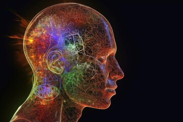 Visualization of the human genom created with generative AI technology.