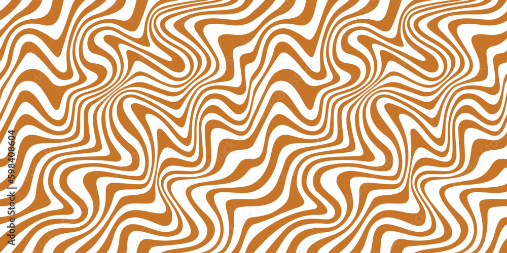 Aufkleber Seamless Pattern with Wavy Salted Caramel. Vector Swirl Background with Flowing Liquid Caramel and Milk. Dessert Illustration for Packaging and Advertising