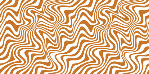 Seamless Pattern with Wavy Salted Caramel. Vector Swirl Background with Flowing Liquid Caramel and Milk. Dessert Illustration for Packaging and Advertising