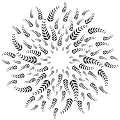Geometric flower design in black and white