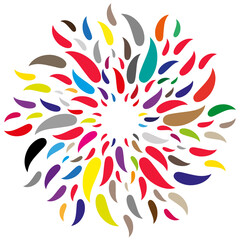 Multicolor floral pattern on white background