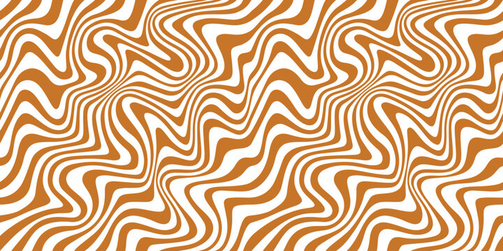 Seamless Pattern with Wavy Salted Caramel. Vector Swirl Background with Flowing Liquid Caramel and Milk. Dessert Illustration for Packaging and Advertising