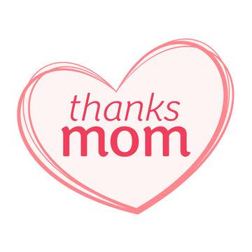 Thanks Mom, Mother's Day Heart for Social Media, Mother's Day Event, Mother's Day Card, Poster, Website Banner, Celebration, Facebook Image, Instagram Image