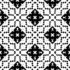 Fototapeta premium Seamless repeating pattern. Black and white pattern for web page, textures, card, poster, fabric, textile.