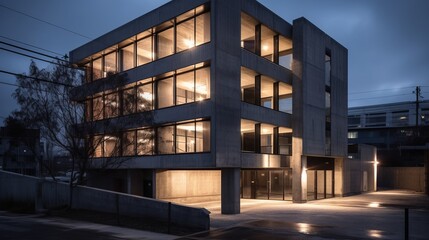 The minimalist exterior of this building belies the intricate details and sophisticated technology inside. AI generated